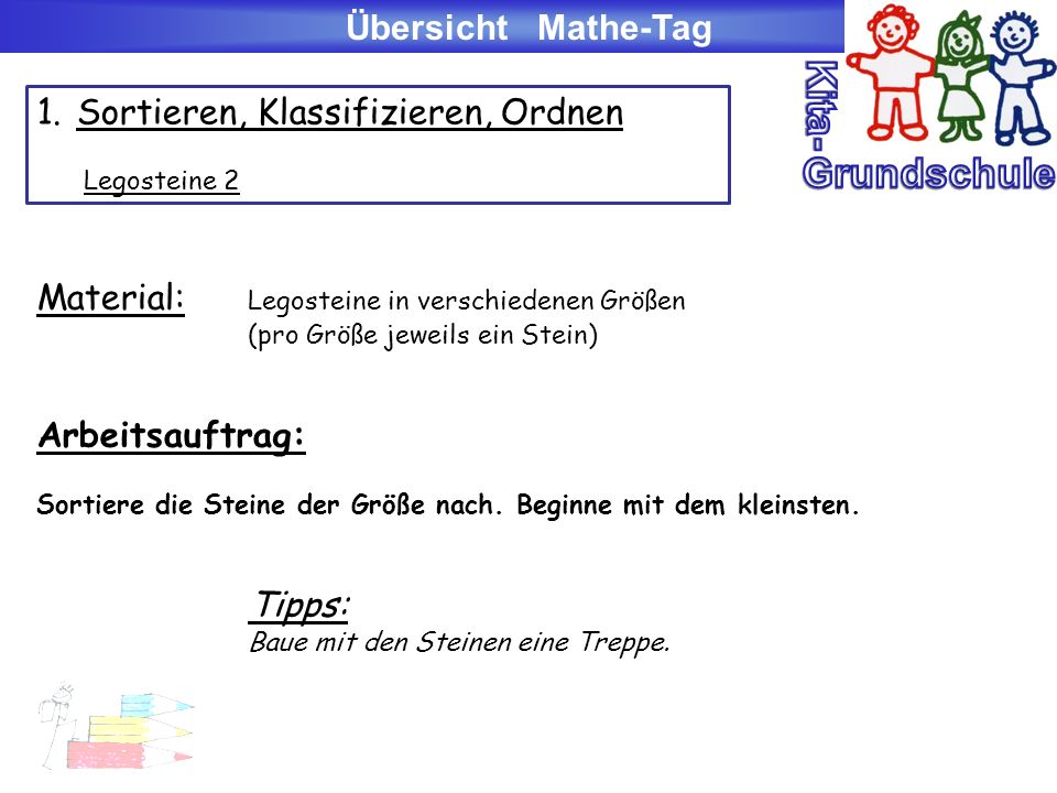 Kita- Grundschule Übersicht Mathe-Tag