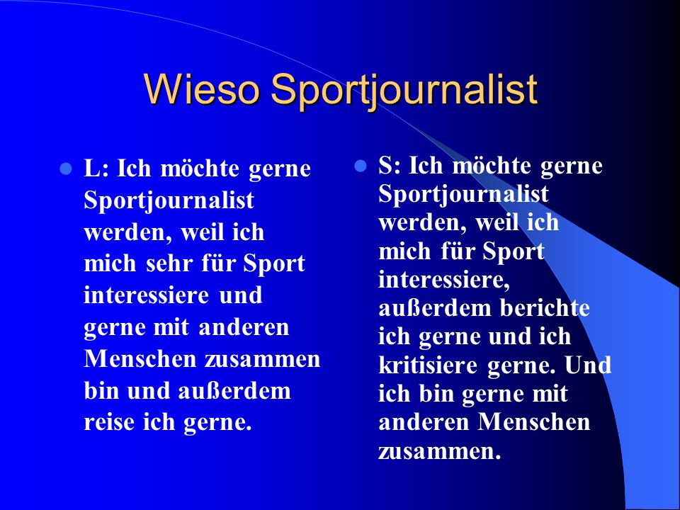 Wieso Sportjournalist