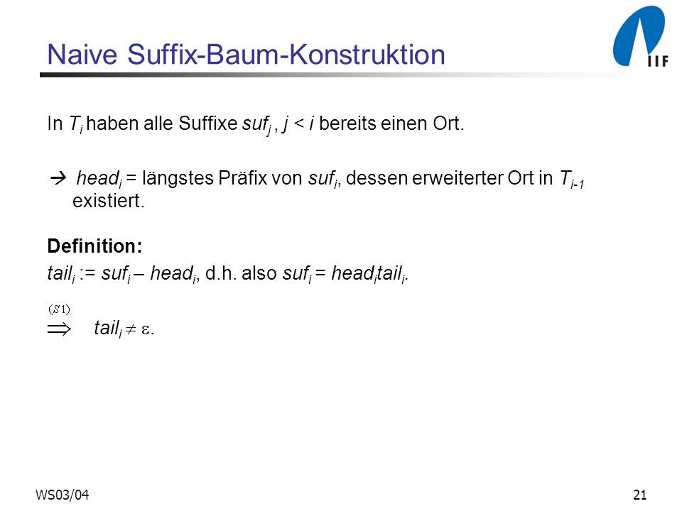 Naive Suffix-Baum-Konstruktion