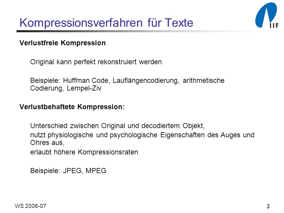 Kompressionsverfahren (für Texte) - ppt video online herunterladen