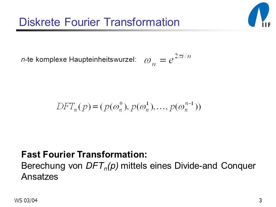 Diskrete Fourier Transformation