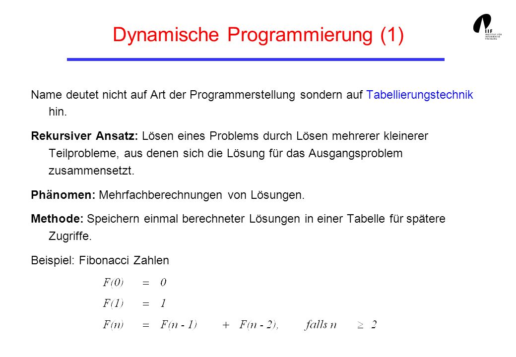 Dynamische Programmierung (1)