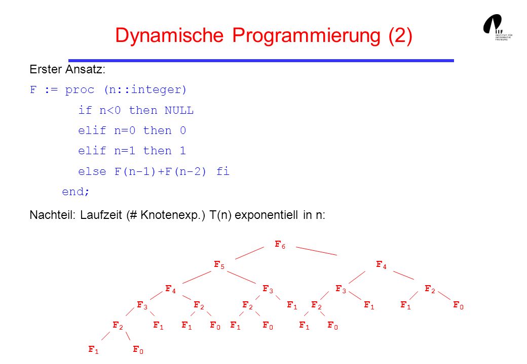 Dynamische Programmierung (2)