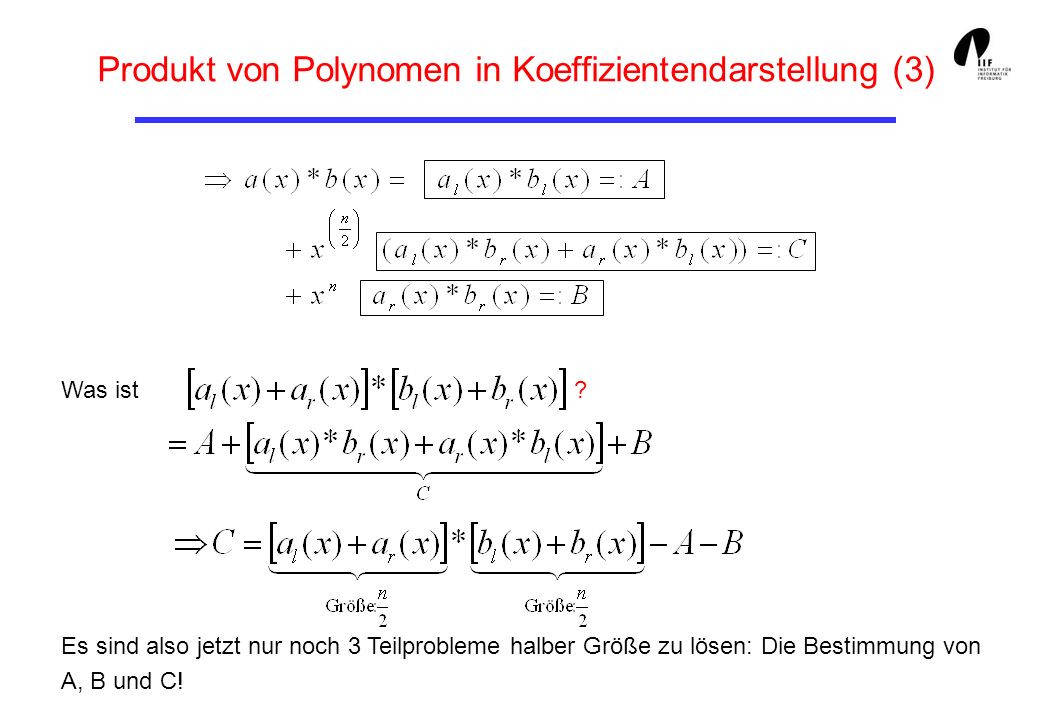 Produkt von Polynomen in Koeffizientendarstellung (3)