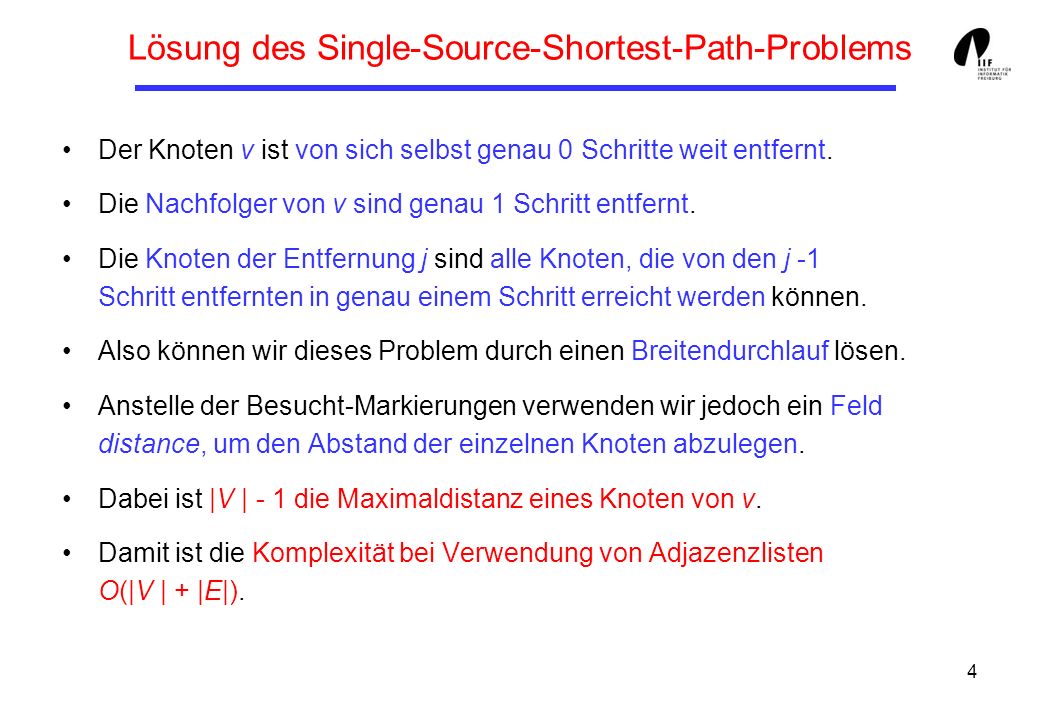 Lösung des Single-Source-Shortest-Path-Problems