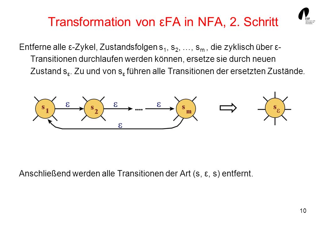 Transformation von εFA in NFA, 2. Schritt