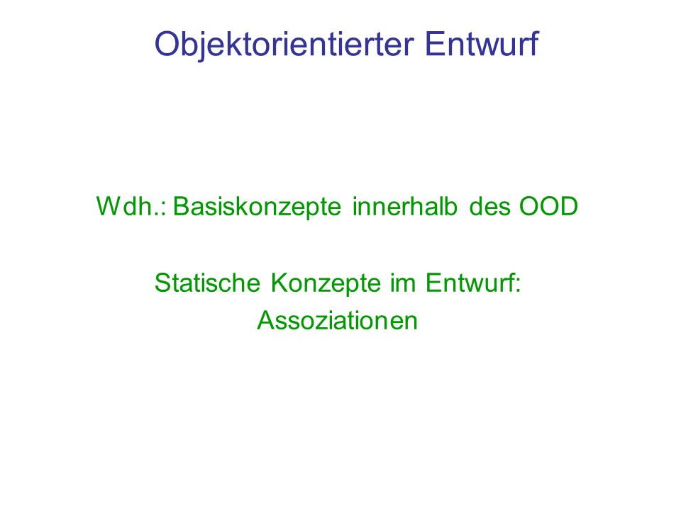 Objektorientierter Entwurf