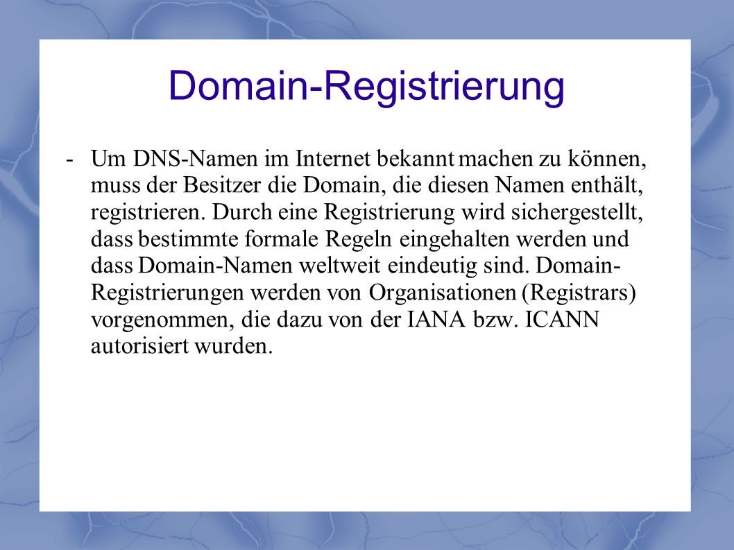 Domain-Registrierung