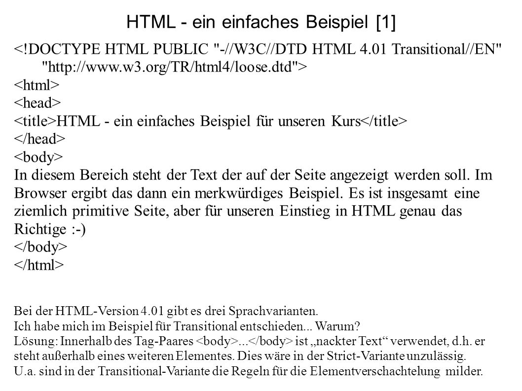 HTML - ein einfaches Beispiel [1]