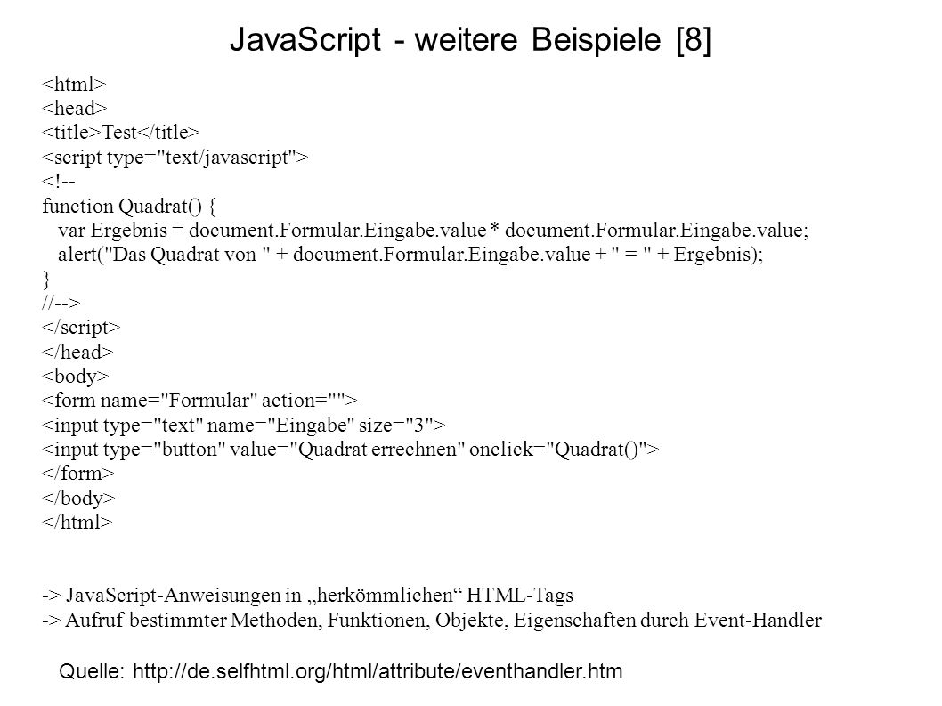 JavaScript - weitere Beispiele [8]