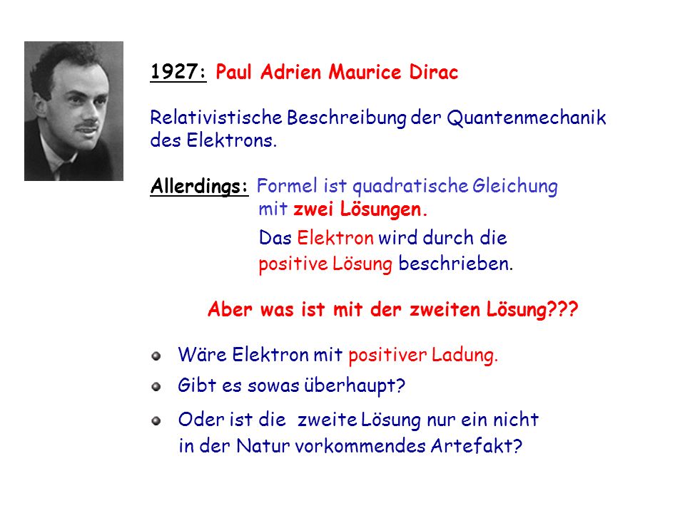 1927: Paul Adrien Maurice Dirac