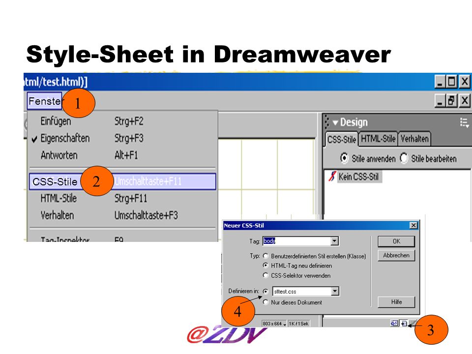 Style-Sheet in Dreamweaver