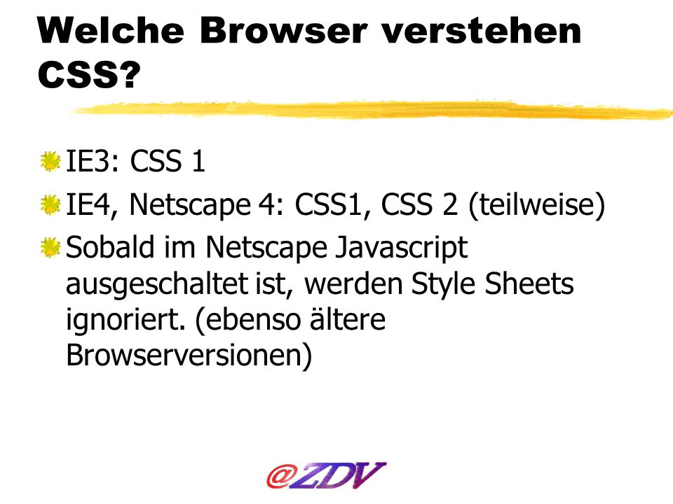 Welche Browser verstehen CSS
