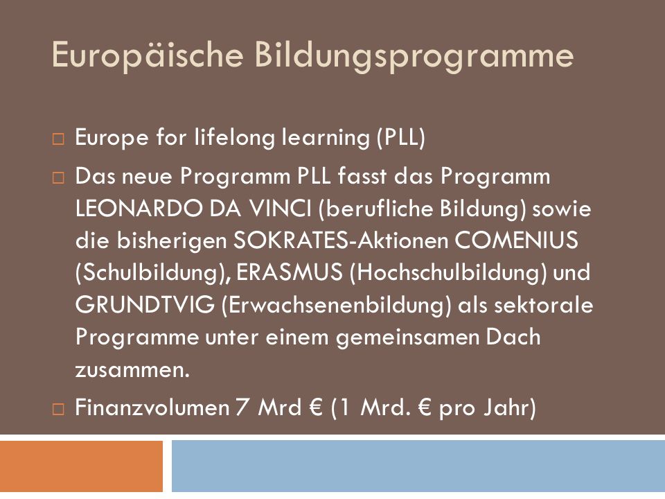 Europäische Bildungsprogramme