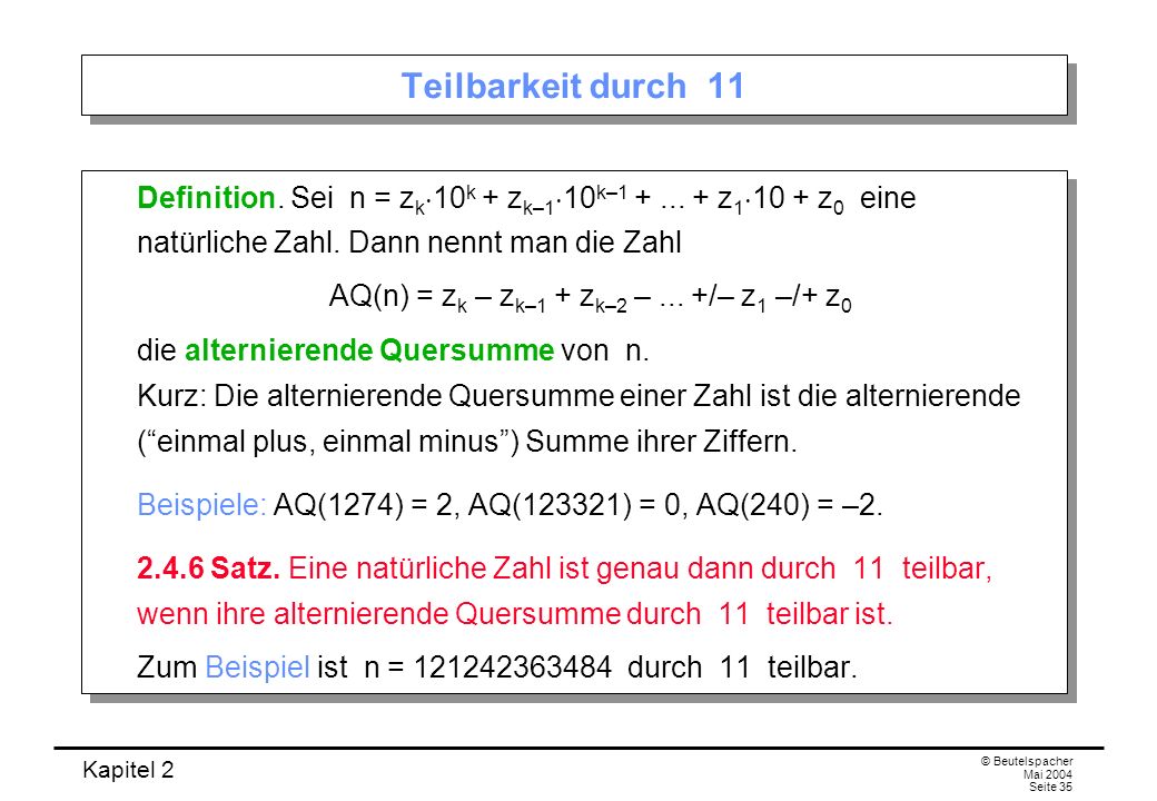 AQ(n) = zk – zk–1 + zk–2 – ... +/– z1 –/+ z0