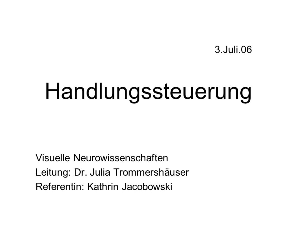 3.Juli.06 Handlungssteuerung