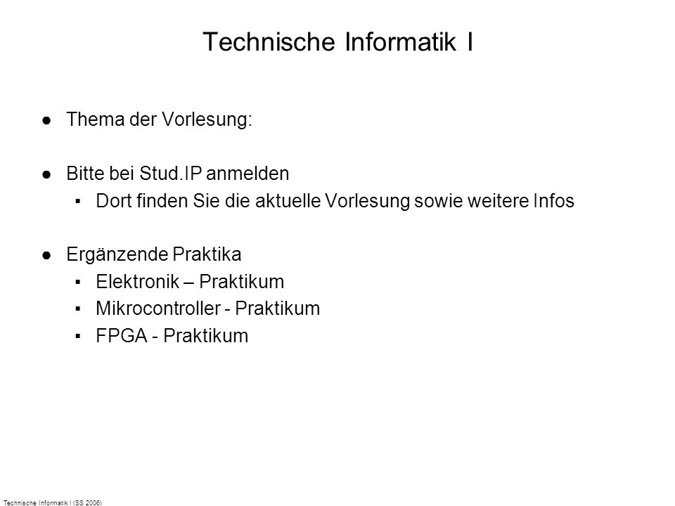 Technische Informatik I