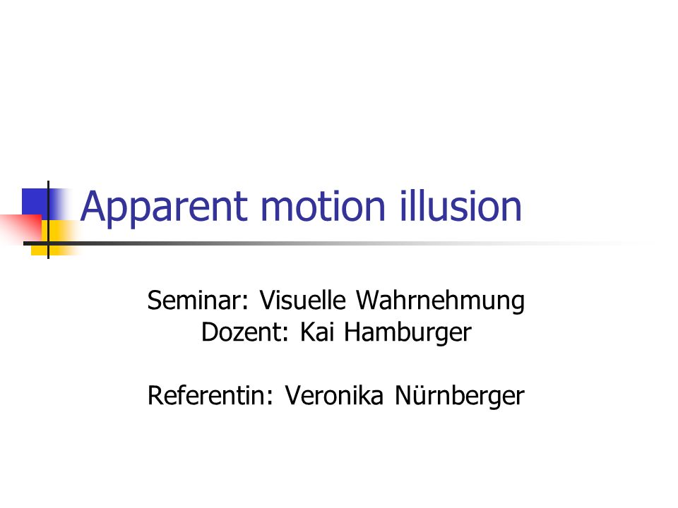 Apparent motion illusion