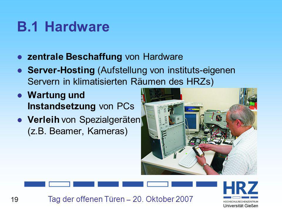 B.1 Hardware zentrale Beschaffung von Hardware