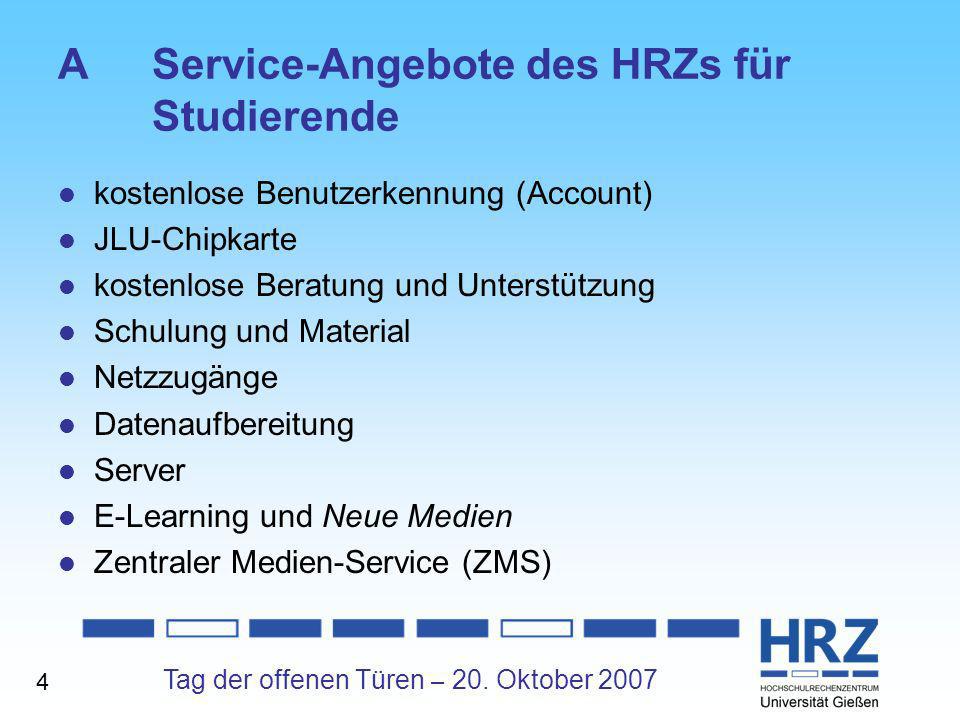 A Service-Angebote des HRZs für Studierende