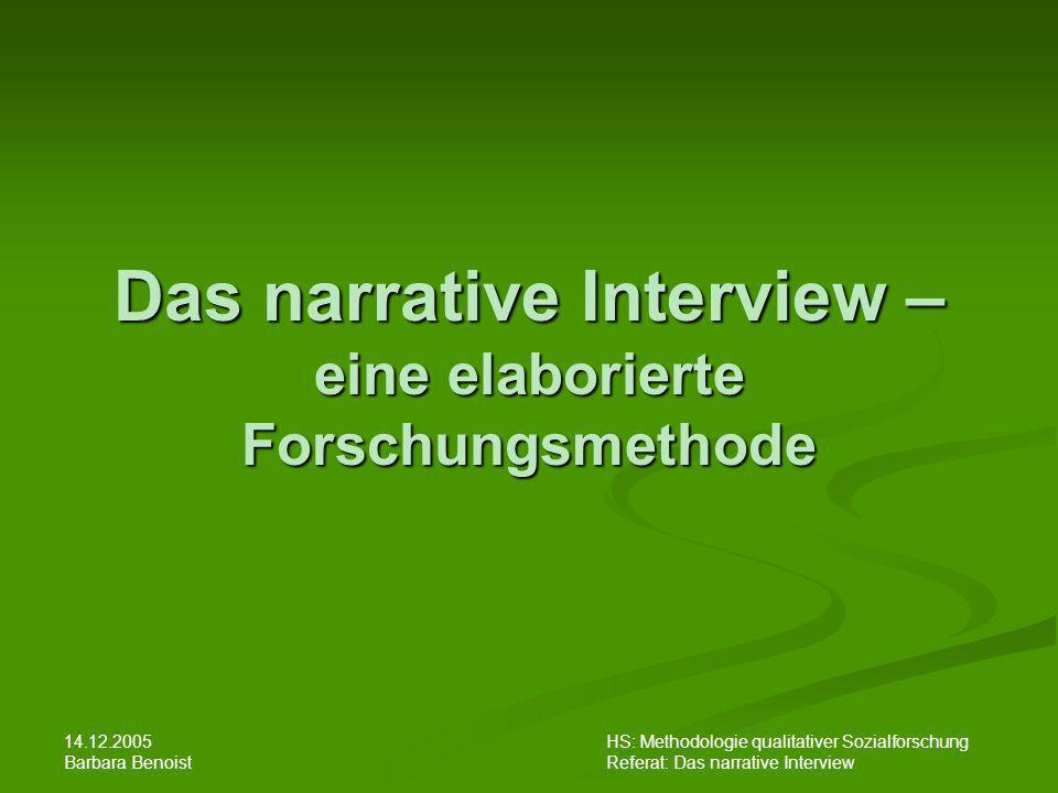 Das narrative Interview – eine elaborierte Forschungsmethode