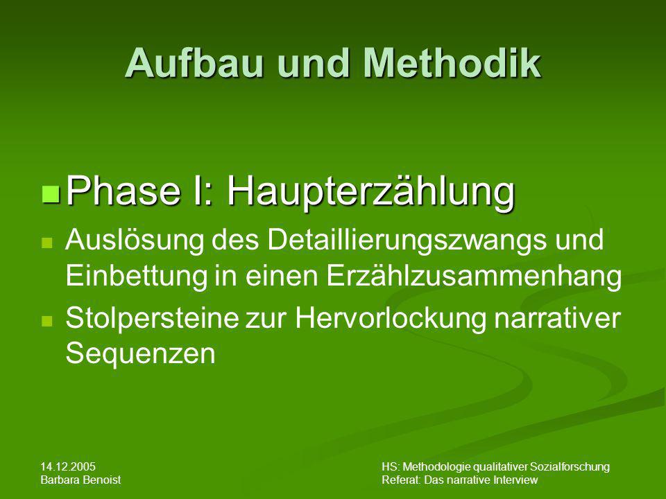 Phase I: Haupterzählung