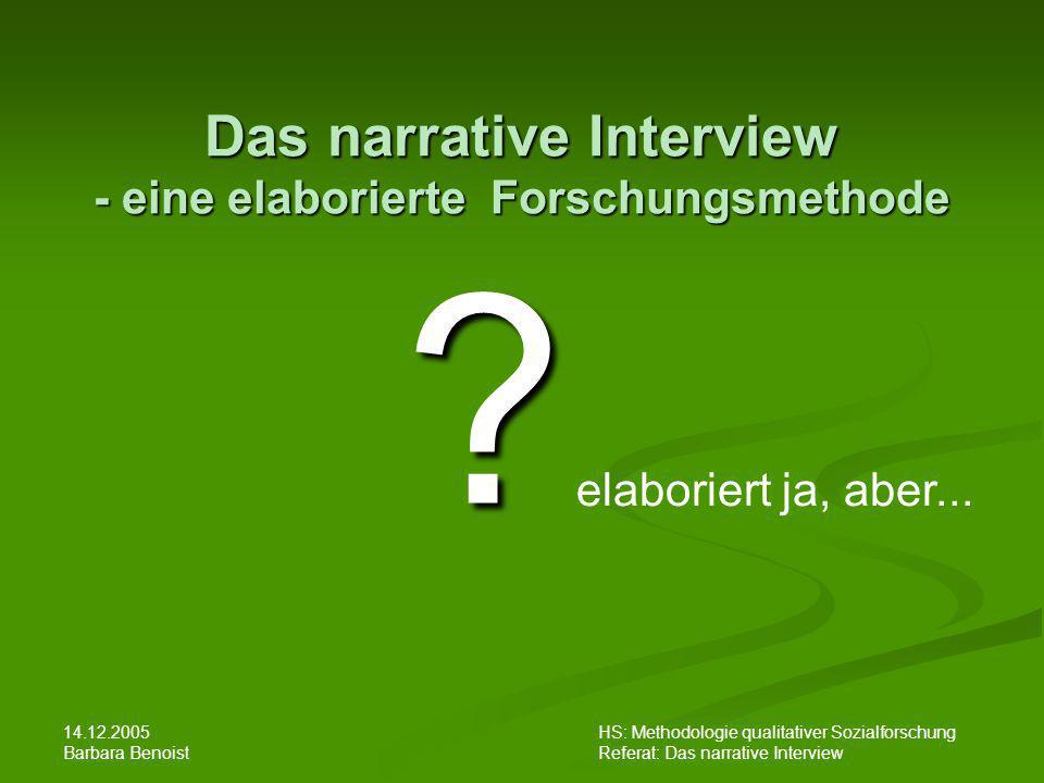 Das narrative Interview - eine elaborierte Forschungsmethode