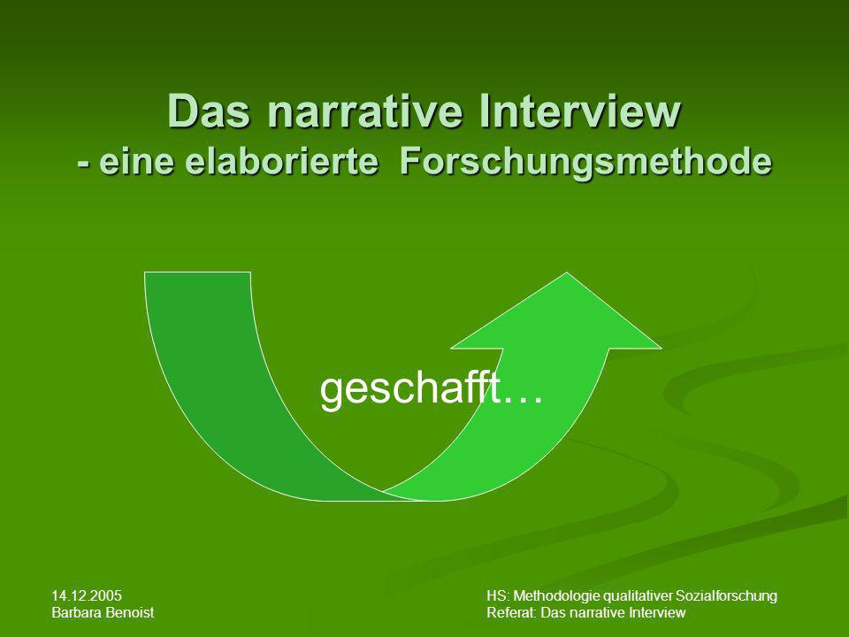 Das narrative Interview - eine elaborierte Forschungsmethode