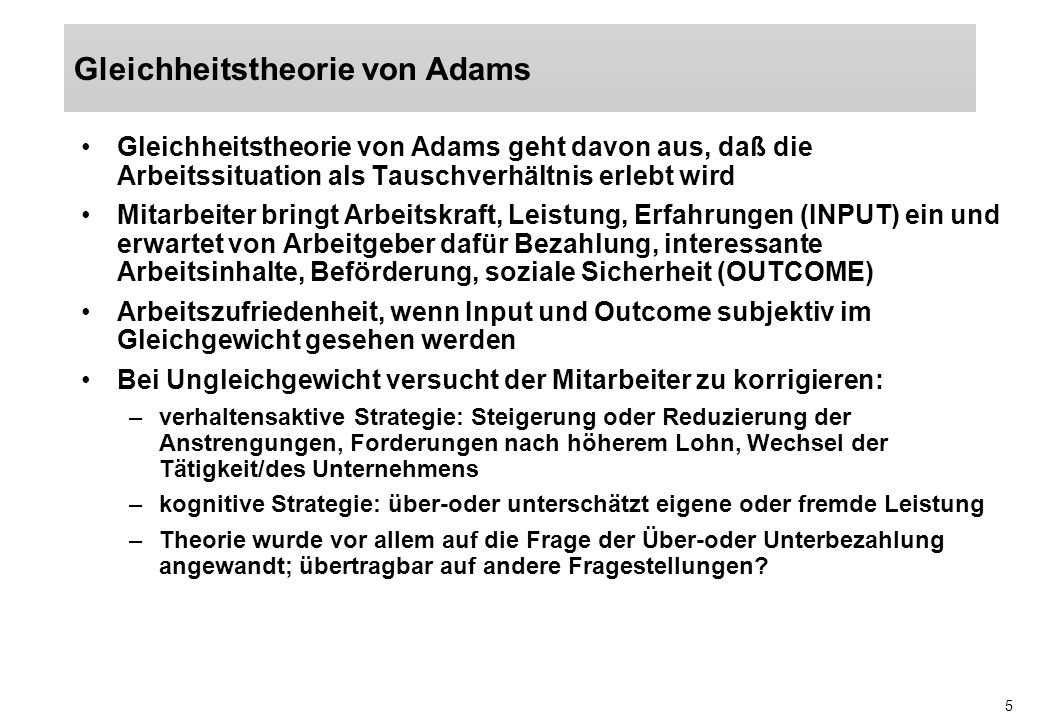 Gleichheitstheorie von Adams
