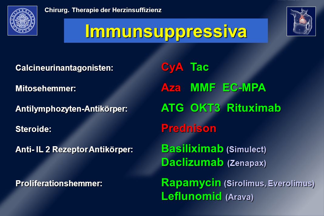 Immunsuppressiva Calcineurinantagonisten: CyA Tac