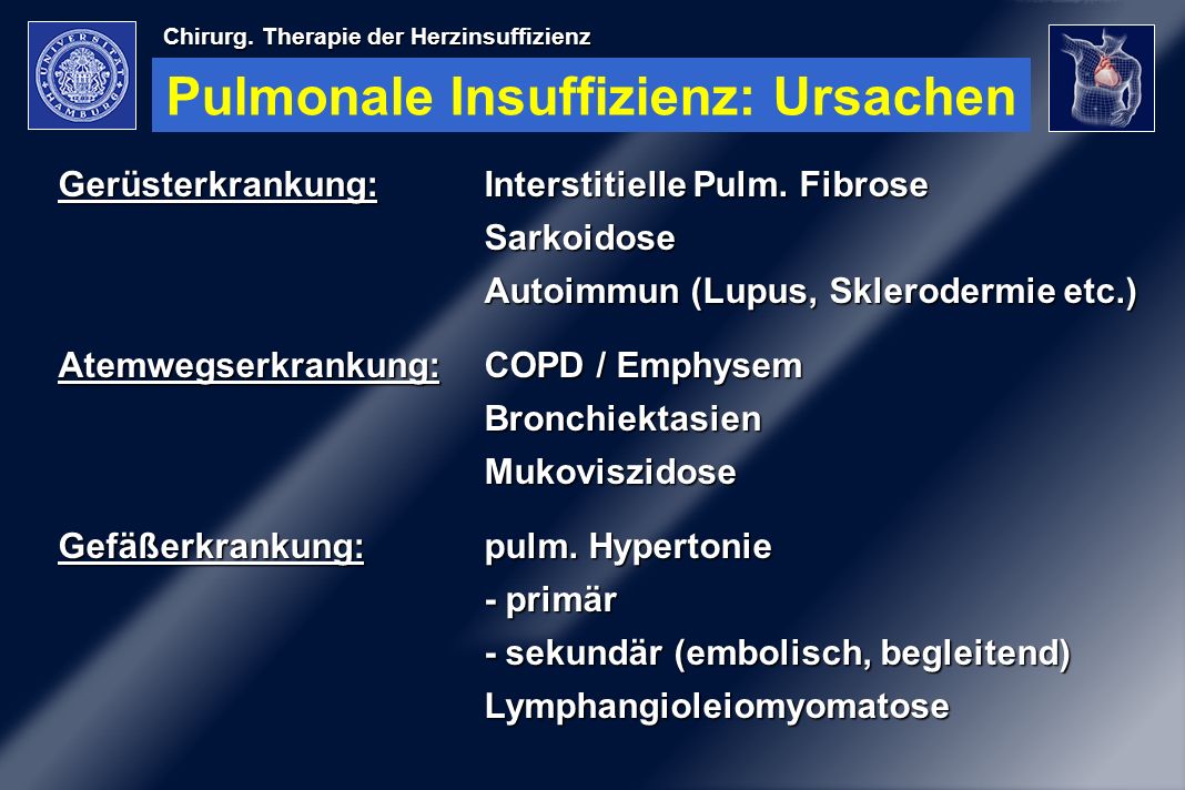 Pulmonale Insuffizienz: Ursachen
