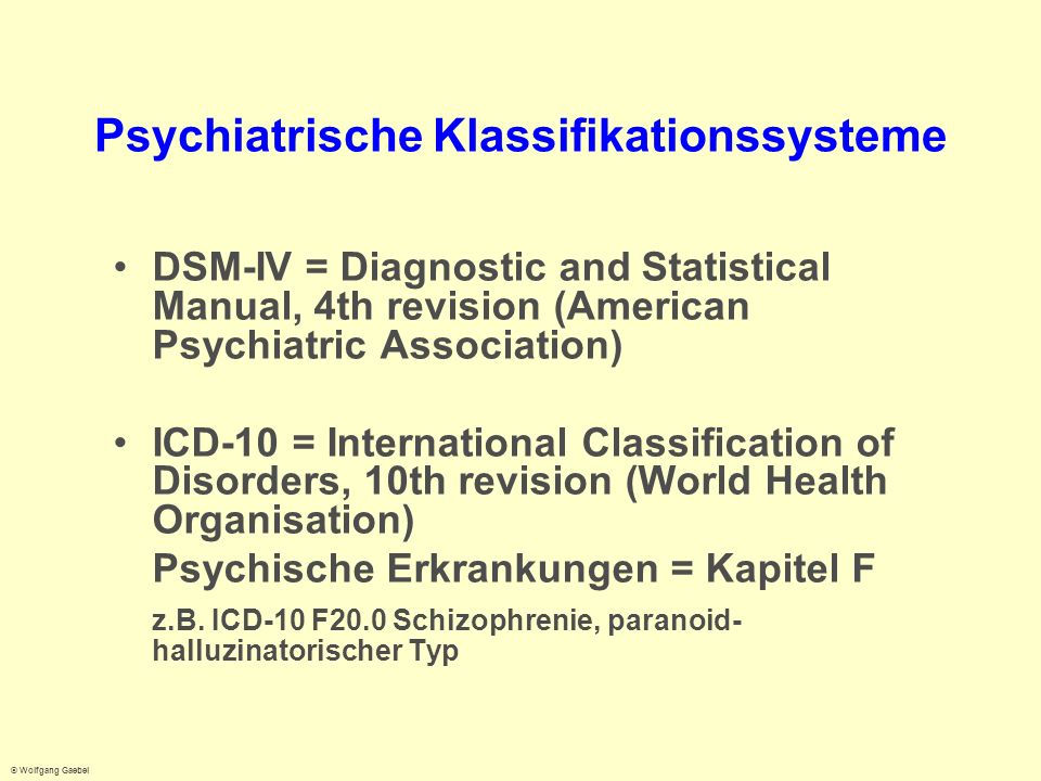 Psychiatrische Klassifikationssysteme