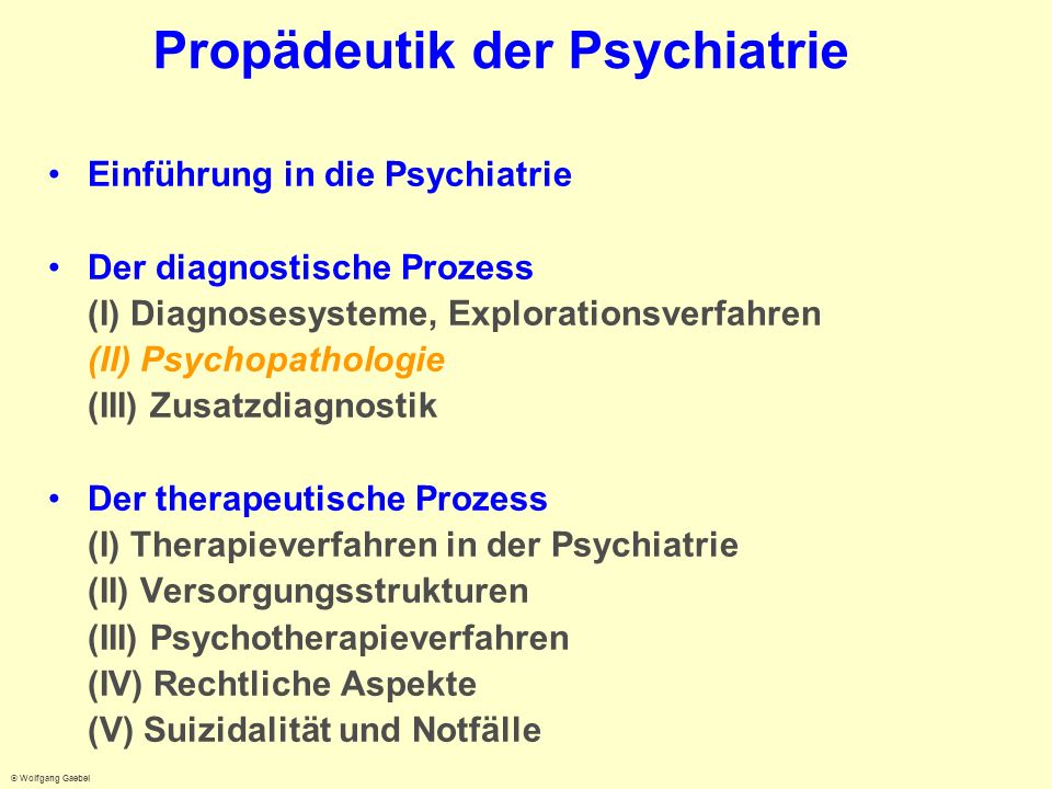 Propädeutik der Psychiatrie
