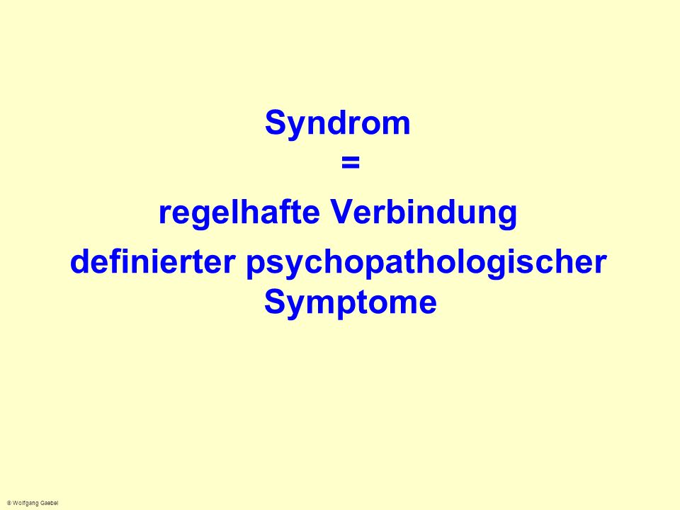 regelhafte Verbindung definierter psychopathologischer Symptome