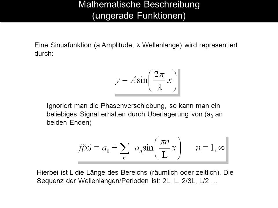 Mathematische Beschreibung (ungerade Funktionen)