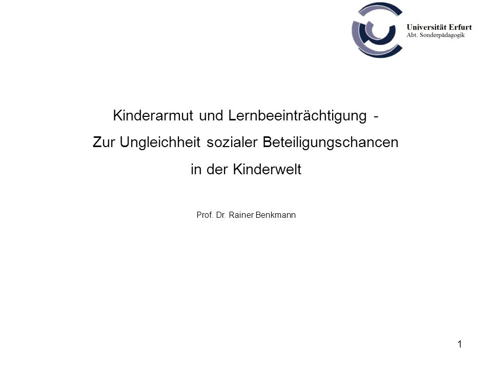 Kinderarmut und Lernbeeinträchtigung -
