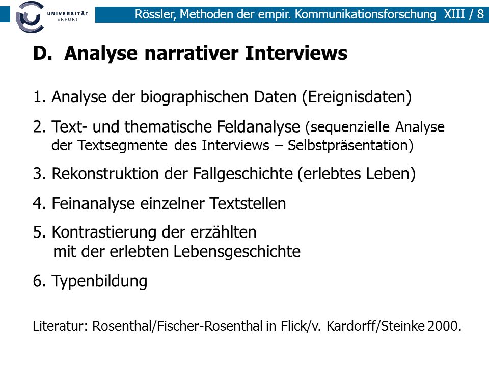 D. Analyse narrativer Interviews