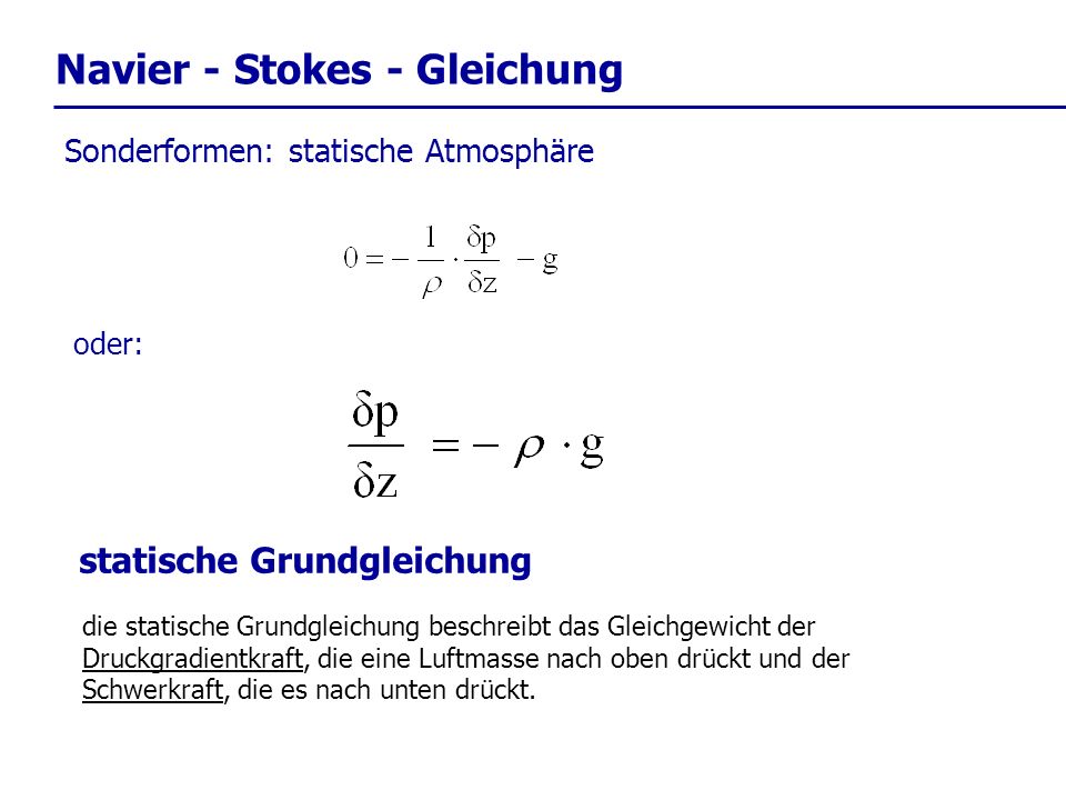 Navier - Stokes - Gleichung