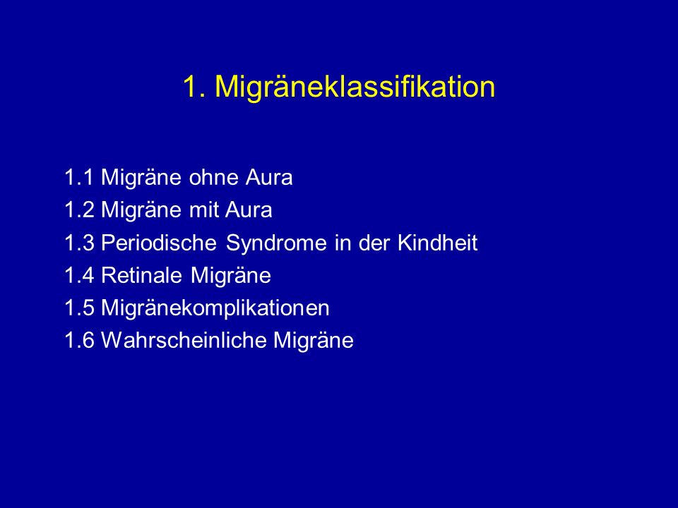 1. Migräneklassifikation