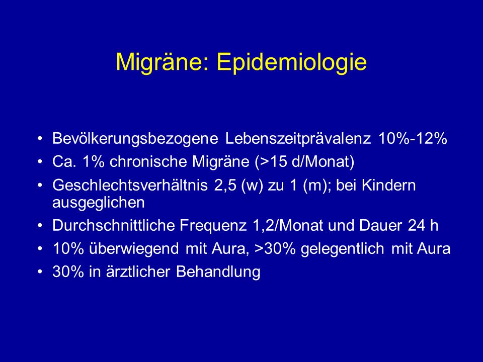Migräne: Epidemiologie