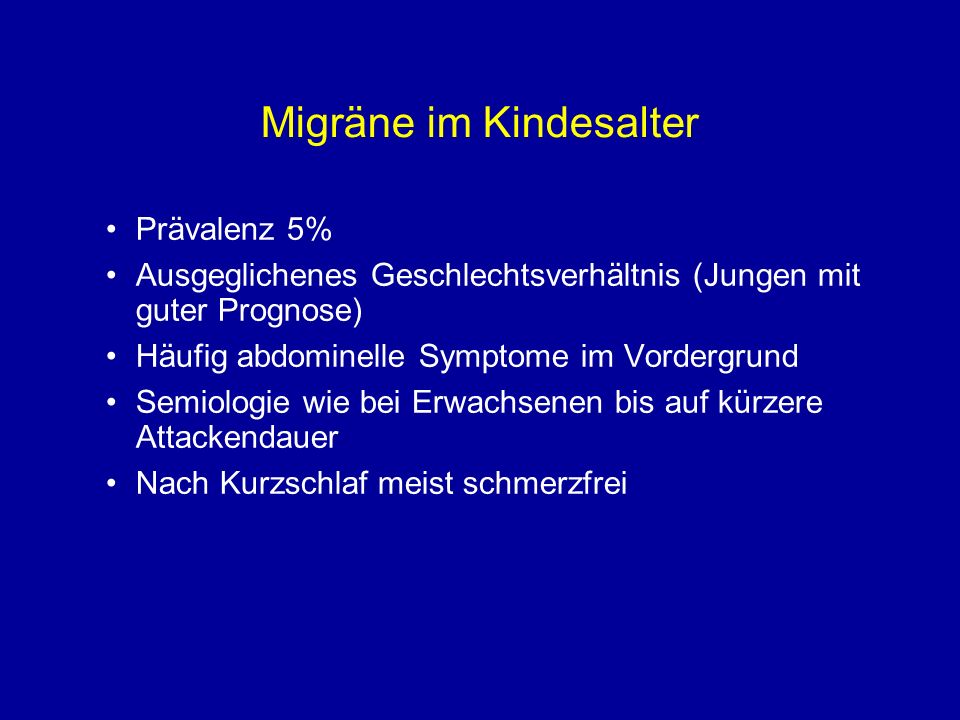 Migräne im Kindesalter