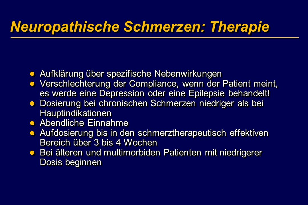 Neuropathische Schmerzen: Therapie
