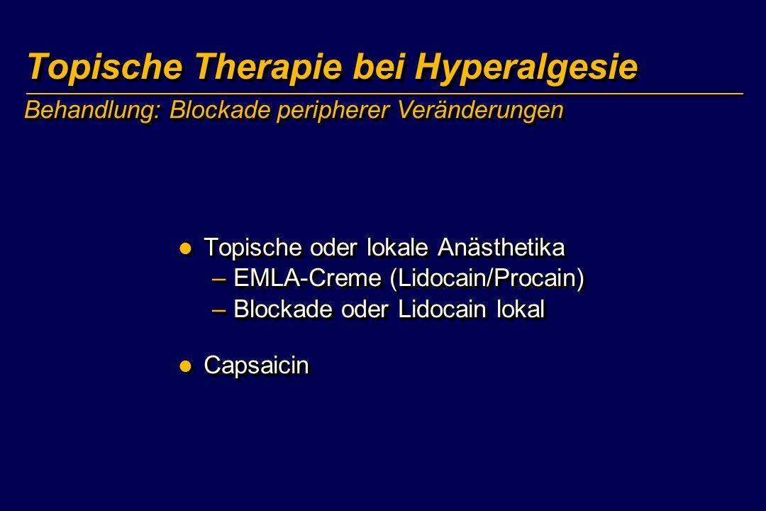 Topische Therapie bei Hyperalgesie