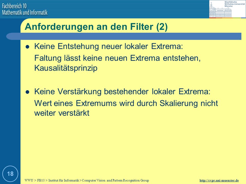Anforderungen an den Filter (2)