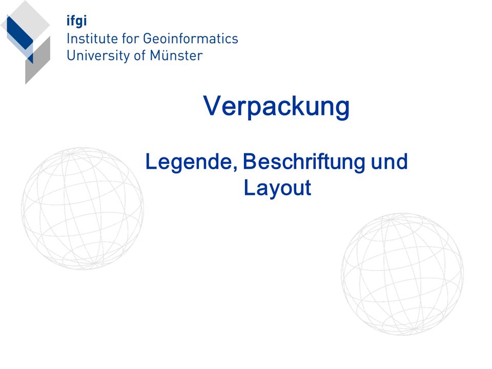 Verpackung Legende, Beschriftung und Layout