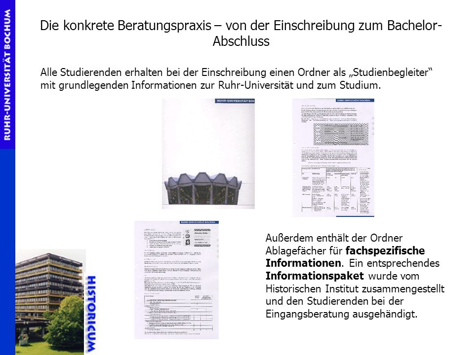 Die konkrete Beratungspraxis – von der Einschreibung zum Bachelor-Abschluss