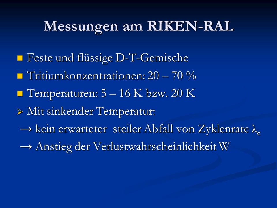 Messungen am RIKEN-RAL