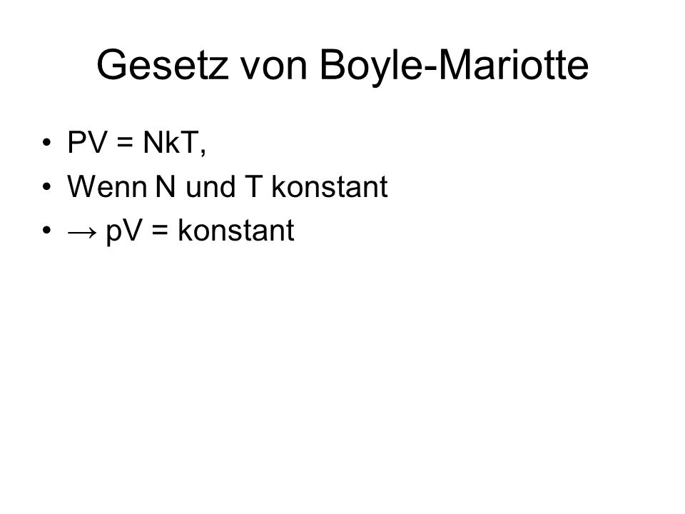 Gesetz von Boyle-Mariotte