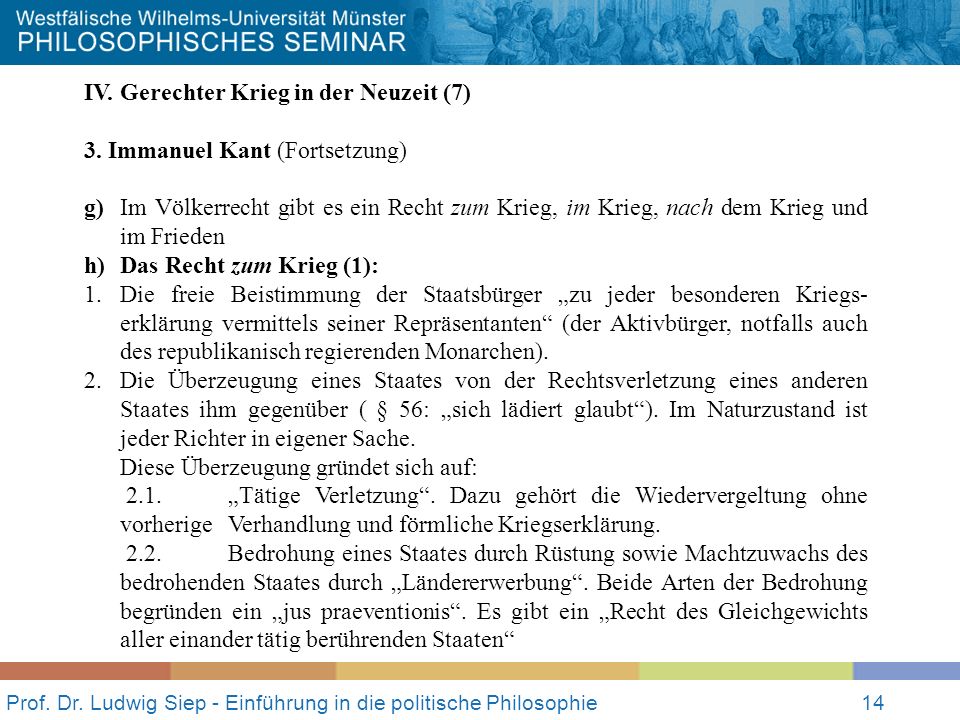 Prof. Dr. Ludwig Siep - Einführung in die politische Philosophie