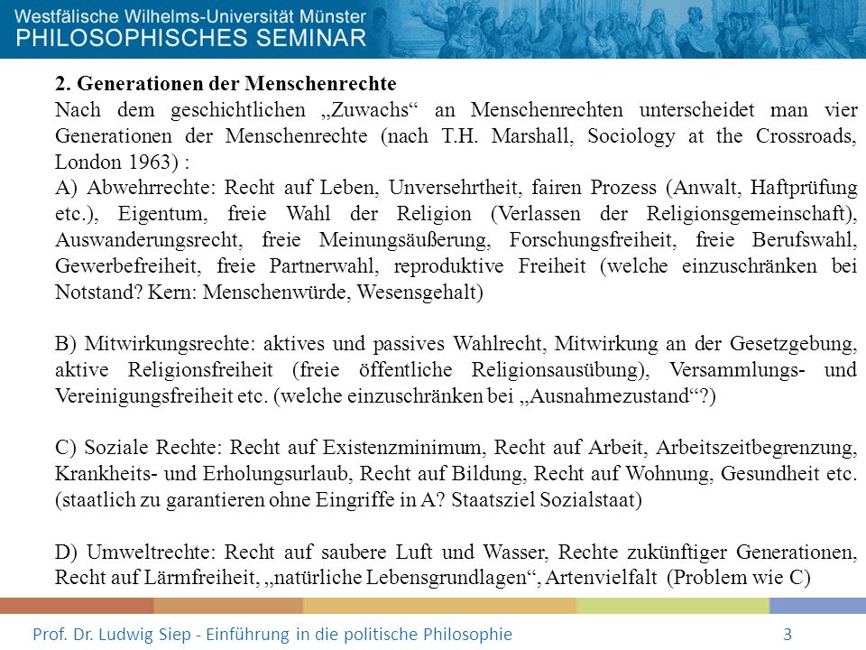 Prof. Dr. Ludwig Siep - Einführung in die politische Philosophie